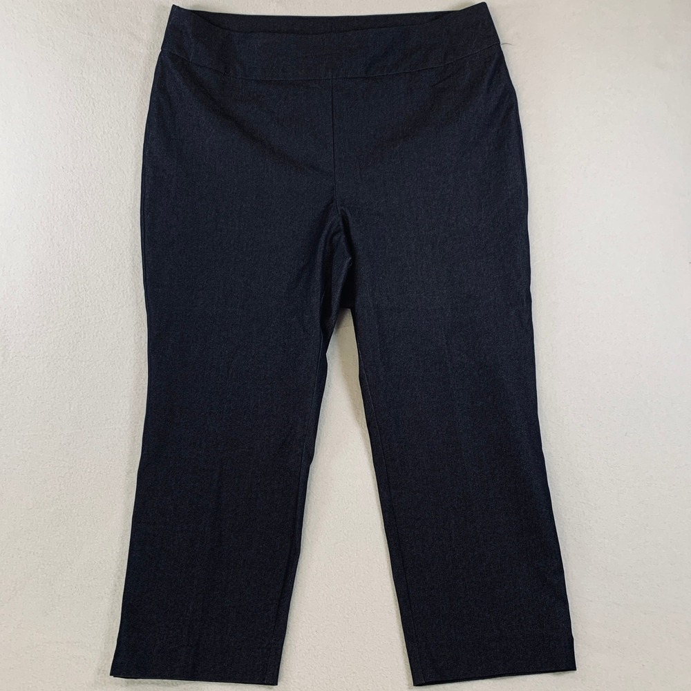 Chico's So Slimming Crop Pants Women's Pull On High Rise Stretch Gray 3 (XL/16)
